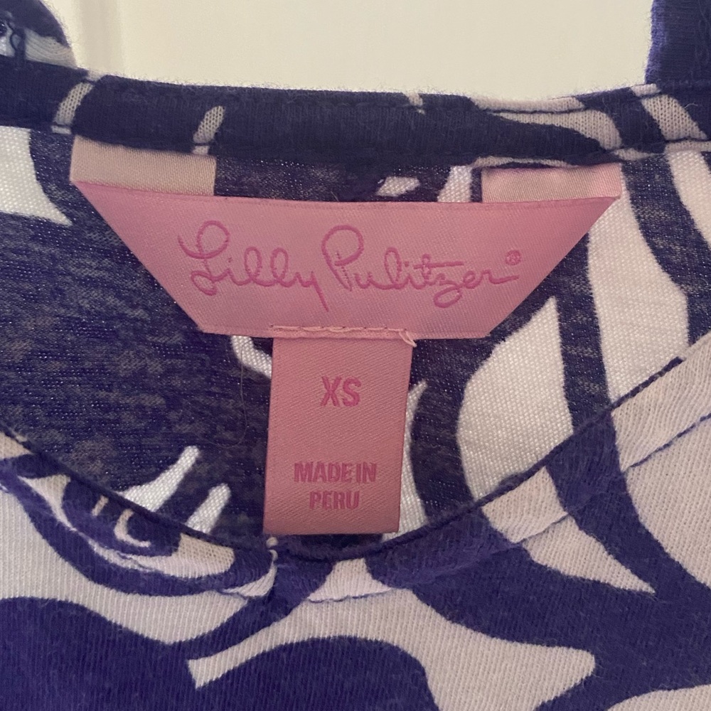 Lilly Pulitzer Purple & White T-shirt Dress - Picture 7 of 9